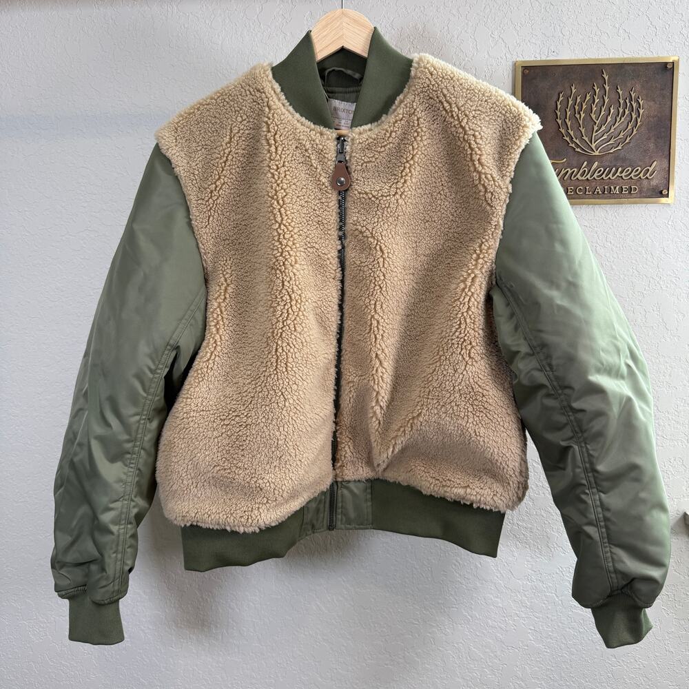 Women's Brixton‎ Sherpa Surplus Bomber Jacket in Olive Surplus Size Small NEW